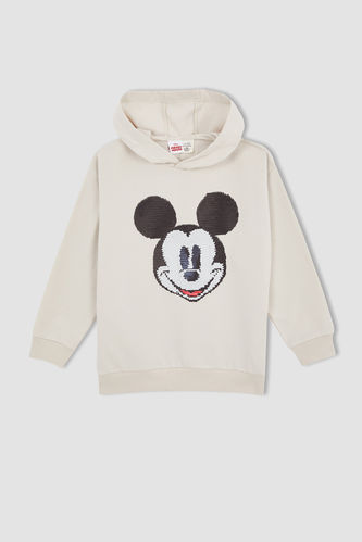 Erkek Çocuk Disney Mickey & Minnie Relax Fit Kapüşonlu Sweatshirt