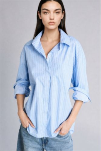 Әйелдерге Көк Oversize жейде