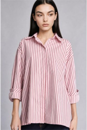Әйелдерге Қызғылт Oversize жейде