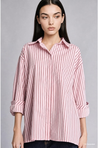 Oversize Fit Poplin Long Sleeve Shirt