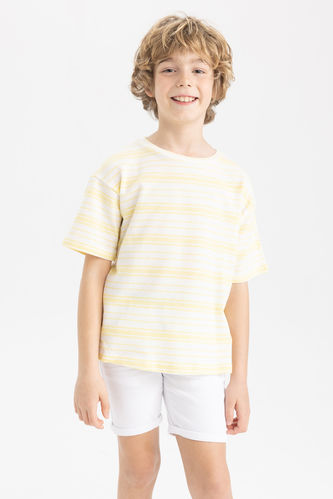 Erkek Çocuk Relax Fit  Çizgili Kısa Kollu Tişört