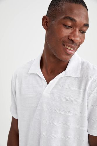 Modern Fit Polo Yaka Basic Kısa Kollu Pamuklu Penye Tişört