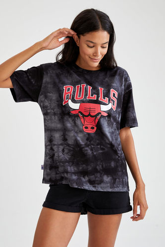 DeFactoFit NBA Bulls Lisanslı Oversize Fit Kısa Kollu Tişört