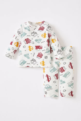 Erkek Çocuk Araba Desenli Uzun Kollu Pamuklu Pijama Takımı