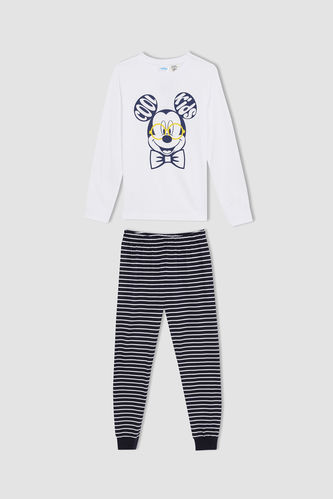 Erkek Çocuk Mickey & Minnie Lisanslı Pamuklu Uzun Kollu Pijama Takım