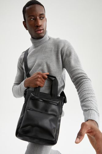 Men's Leather Look Crossbody Bag