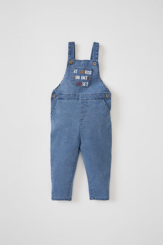 Strappy Printed Jean Dungarees