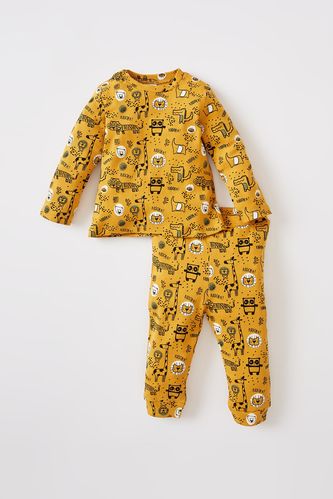 Long Sleeve Giraffe & Panda Print Pyjamas Set