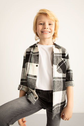Erkek Çocuk Regular Fit  Kareli Uzun Kollu Flanel Oduncu Gömlek