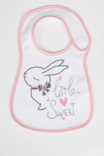 Kız Bebek Yeni Doğan Tavşan Baskılı Havlu Kumaş Önlük