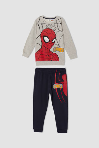 Erkek Çocuk Spider Man Uzun Kollu İçi Yumuşak Tüylü Pijama Takım