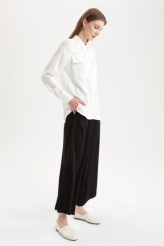 FEMME Noir Pantalon large en viscose Belmando coupe décontractée