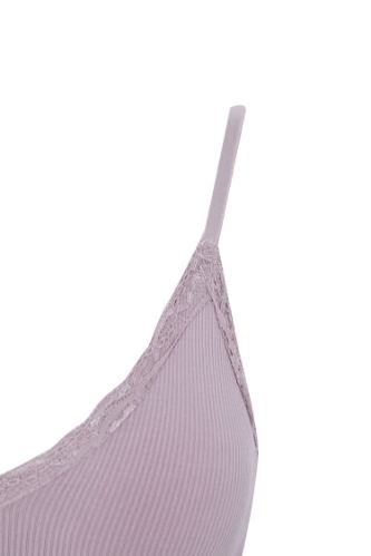 Bordeaux Woman Fall In Love Lace Detail Removable Pads Bra 2657326