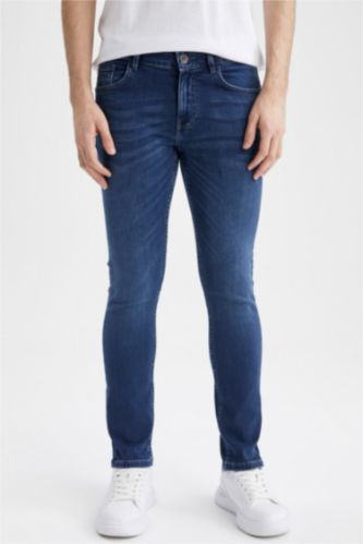 HOMME Bleu Jean slim taille haute