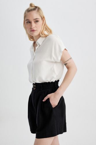 Paperbag waist 2024 linen shorts