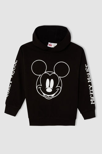 Erkek Çocuk Mickey & Minnie Lisanslı Regular Fit Lisanslı Kapüşonlu  Sweatshirt