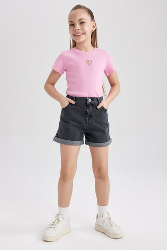 Girl Mom Fit Mini Jean Short