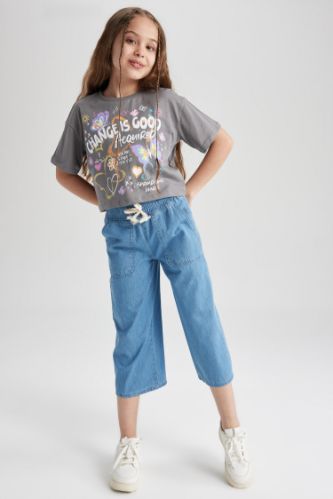 Girls best sale denim culottes