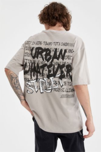 MAN Light Grey Oversize Fit Short Sleeve T-Shirt