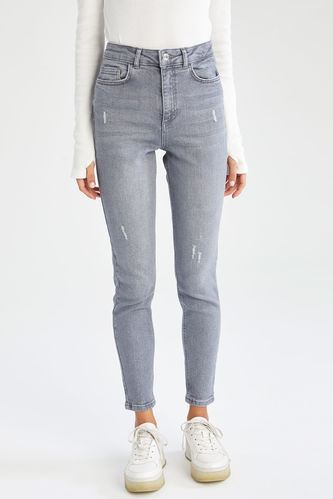 Vintage Skinny Fit Yüksek Bel Jean Pantolon