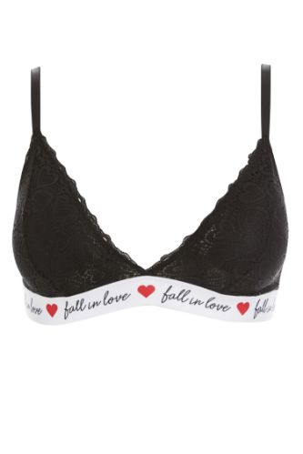 Fall in Love Sevgililer Günü Dantelli Çıkarılabilir Pedli Triangle Bralet