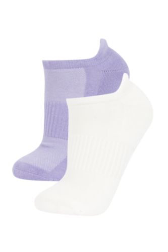 WOMAN Purple Women Defacto Fit 2-Pack Cotton Sports Socks