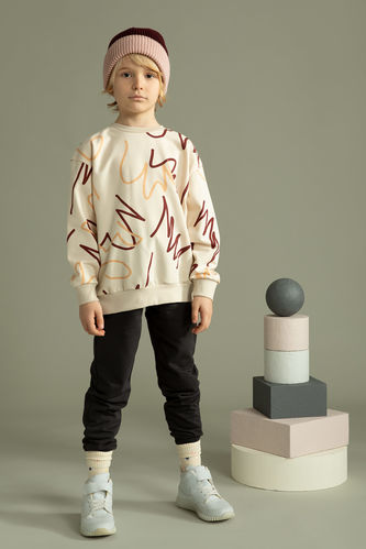 Boy Oversized Fit Long Sleeve Printed Sweatshirt