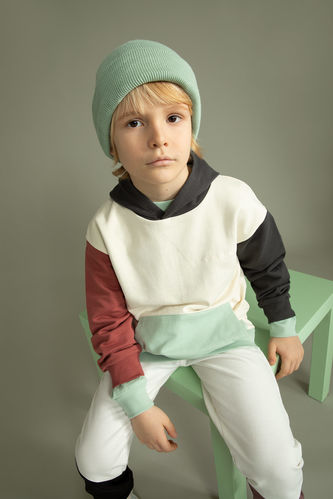 Erkek Çocuk Oversize Fit Kapüşonlu Sweatshirt Kumaşı Sweatshirt