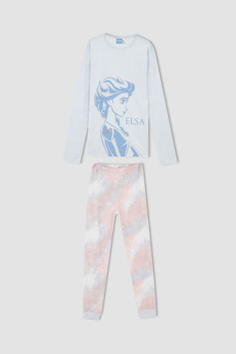 Kız çocuk Frozen Lisanslı Uzun Kollu Pamuklu Pijama Takımı
