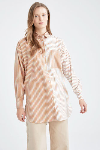 Long Sleeve Block Colour Buttoned Shirt