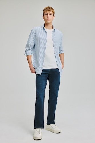 Erkek Mavi Siyah Sergio Regular Fit Jean Pantolon