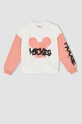 Girl Mickey Mouse Licenced Long Sleeve Colour Block Sweatshirt