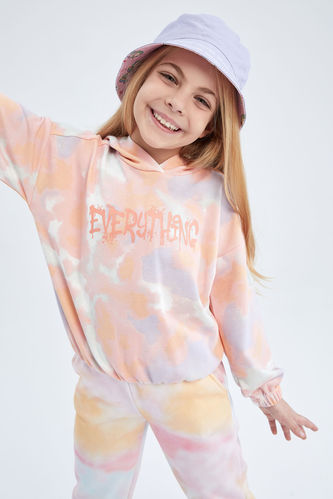 Kız Çocuk Regular Fit Kapüşonlu Kalın Kumaş Sweatshirt