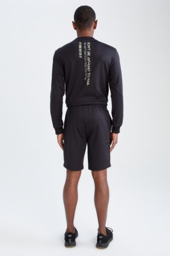 Noir HOMME Defacto Fit Short de sport avec poche cargo zipp e