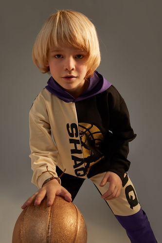 Erkek Çocuk Shaquille O'Neal Lisanslı Relax Fit Kapüşonlu Renk Blok Swearshirt