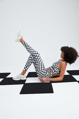 Extra Slim Fit Checkers Print Ankle Leggings