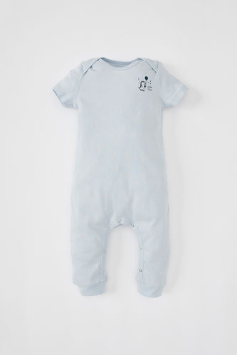 Short Sleeve Dinasour Printed Newborn Sleepsuit