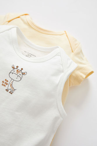 2 Pack Animal Printed Newborn Bodysuit