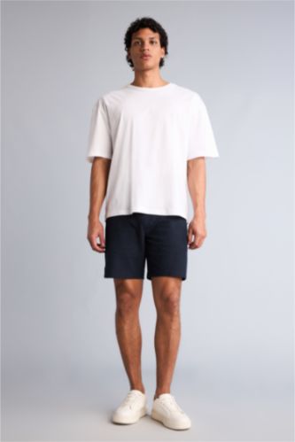 Erkek Lacivert Slım Fıt Şort