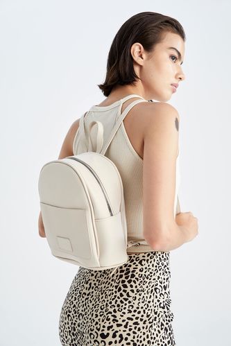 Women's Large Faux Leather Backpack