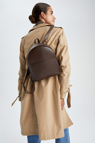 Brown Woman Faux Leather Backpack 2690657 | DeFacto