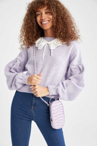 Daisy street oversized best sale sweatshirt with gingham colla