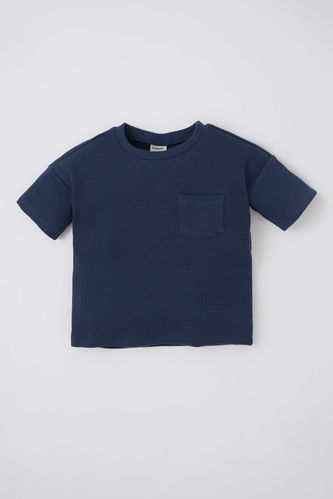 T-shirt texturé gaufré à manches courtes pour bébé garçon