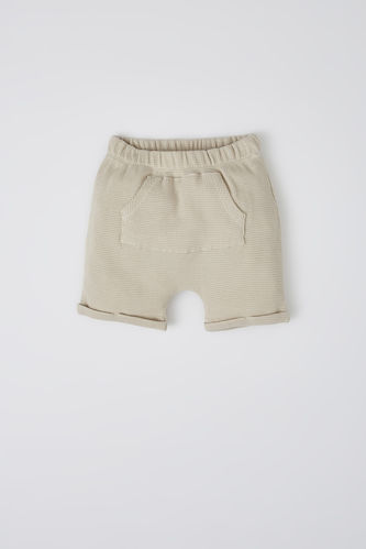 Regular Fit Elasticated Waist Kangaroo Pocket Shorts