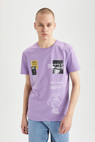 Cool Slim Fit Crew Neck Printed Short Sleeve T-Shirt
