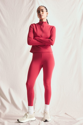Red Soft Lining Sports Leggings