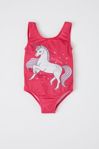 Strappy Unicorn Print Swimsuit