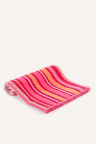 FEMME Rose Foncé Serviette de plage rayée en coton pour femme