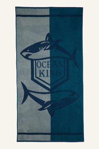 Gray Printed Cotton Towel