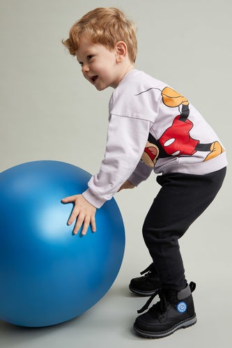 Erkek Bebek Mickey Mouse Lisanslı Regular Fit Pamuklu Sweatshirt Jogger Eşofman Takım